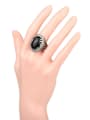 thumb Retro style Oval Resin stone Antique Silver Plated Ring 1