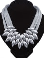 thumb Exaggerated Oval Beads Three-layer Alloy Necklace 0