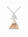 thumb Fashion Triangle austrian Crystal Pendant Alloy Necklace 0