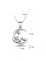 thumb Fashion White Zirconias Moon Pendant Copper Necklace 2