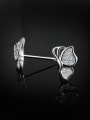 thumb Exquisite Tiny Butterfly Cubic Zirconias 925 Silver Stud Earrings 2