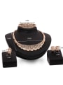 thumb 2018 Alloy Imitation-gold Plated Vintage style Rhinestones Hollow Four Pieces Jewelry Set 2