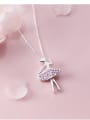 thumb 925 Sterling Silver With Cubic Zirconia Cute Angel Necklaces 2