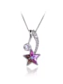 thumb Copper Alloy White Gold Plated Fashion Korean Star Crystal Necklace 0