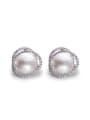thumb Freshwater Pearl Hollow Flower-shaped stud Earring 0
