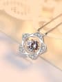 thumb Fashion Shiny Cubic Rotatable Zircon-accented Flowery 925 Silver Pendant 1