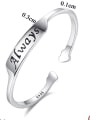 thumb 925 Sterling Silver With Platinum Plated Simplistic Monogrammed Free Size  Rings 3