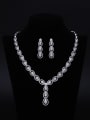 thumb Bridal Wedding Necklace Earrings Noble Two Pieces Jewelry 0