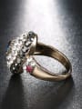 thumb Antique Gold Plated Resin stones White Crystals Alloy Ring 1