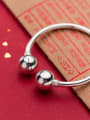 thumb 925 Sterling Silver With Silver Plated Simplistic Round Ball Bell Bracelets 1