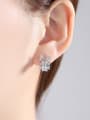 thumb Copper With White Gold Plated Fashion Flower Stud Earrings 2