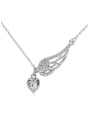 thumb Fashion Angel Wing Heart austrian Crystals Alloy Necklace 1
