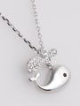 thumb 925 Sterling Silver With Cubic Zirconia  Cute dolphin Flower cklaces 2
