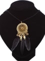 thumb Bohemia style Exquisite Feathers Gold Plated Alloy Necklace 1