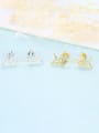 thumb 925 Sterling Silver With Glossy  Simplistic Paper crane Stud Earrings 2