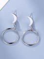 thumb Women Simply Style Round Shaped Drop Earrings 2