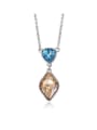 thumb Copper Alloy White Gold Plated Fashion Water Drop Artificial Crystal Necklace 0