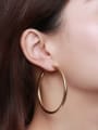 thumb Temperament Gold Plated Round Shaped Titanium Clip Earrings 1