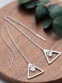 thumb Exquisite Hollow Triangle Shaped Rhinestones Line Earrings 1