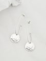 thumb Vintage Sterling Silver With   Platinum Plated Simplistic Round Hook Earrings 3