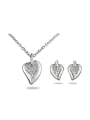 thumb Exquisite 18K Platinum Plated Heart Shaped Two Pieces Jewelry Set 0