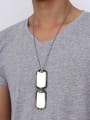 thumb Men Personality Tag Shaped Titanium Silicon Necklace 1