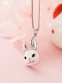 thumb 925 Sterling Silver With Platinum Plated Cute Rabbit Necklaces 0