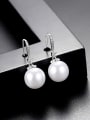 thumb Copper With White Gold Plated Simplistic Ball Drop Earrings 0