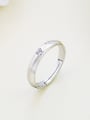 thumb 925 Sterling Silver With Cubic Zirconia Simplistic Loves Band Rings 2