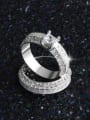 thumb Micro Pave Zircons White Gold Plated Fashion Ring 1