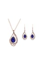 thumb Alloy Imitation-gold Plated Fashion Stones Water Drop shaped Two Pieces Jewelry Set 0