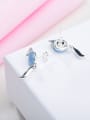 thumb Blue Fox Shaped Opal Stone Stud Earrings 2