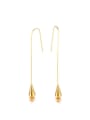 thumb All-match Gold Plated Geometric Titanium Drop Earrings 0