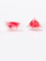 thumb 925 Sterling Silver With Platinum Plated Cute Asymmetrical watermelon Stud Earrings 2