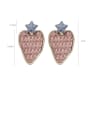 thumb Alloy With Rose Gold Plated Simplistic Weave Texture Heart Drop Earrings 2