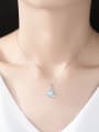 thumb 925 Sterling Silver With White Gold Plated Simplistic Triangle Necklaces 1
