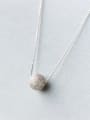 thumb Fresh Frosted Ball Shaped S925 Silver Necklace 0