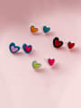 thumb Alloy With Platinum Plated Cute Multicolor Heart Stud Earrings 1