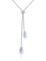 thumb Simple Water Drop austrian Crystals Platinum Plated Necklace 1