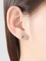 thumb Sterling silver sky blue semi-precious stones minimalist stud earrings 1