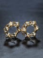 thumb Fashion Gold Plated Zircon Stud Earrings 1