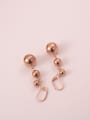 thumb Titanium With Gold Plated Fashion Round Beads Drop Earrings 4