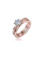 thumb Women Exquisite Rose Gold AAA Zircon Ring 0