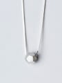 thumb S925 Silver Necklace Pendant simple geometric polygon wire drawing Necklace Chain D4290 1