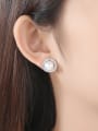 thumb Copper  With Artificial Pearls Simplistic  Round Stud Earrings 1