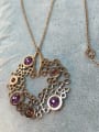 thumb Europe And America Elegant Purple Opal Stainless Steel Necklace 1
