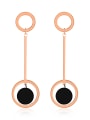 thumb Stainless Steel With Rose Gold Plated Fashion Round Stud Earrings 0