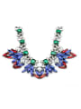thumb Exaggerated Colorful Flower Alloy Necklace 1