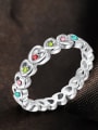 thumb All-match Colorful Austria Crystal Heart Shaped Ring 2