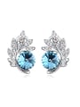 thumb Fashion Shiny Cubic austrian Crystals-covered Leaves Alloy Stud Earrings 3